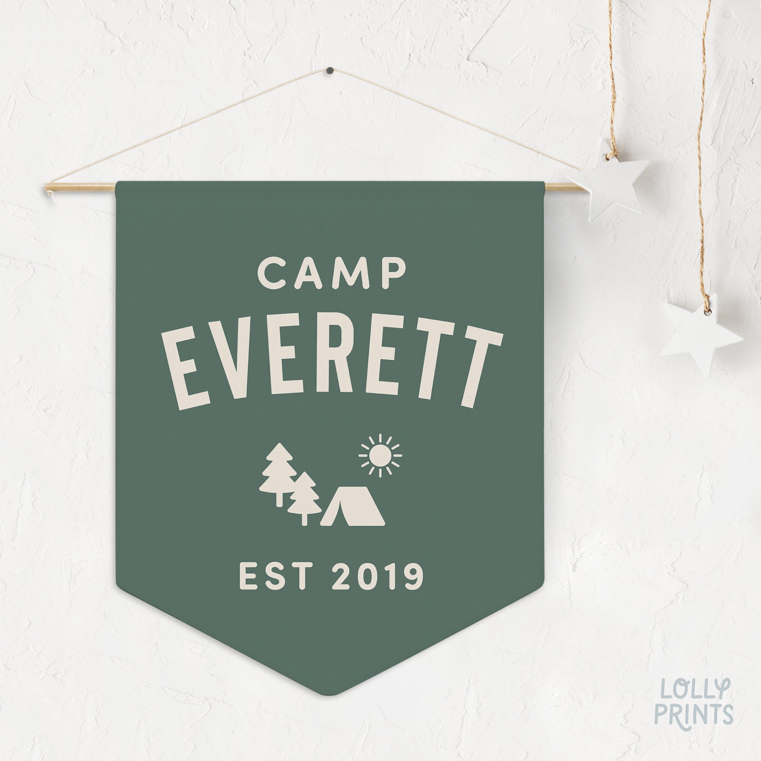Personalized Custom Name Camp Pennant Flag