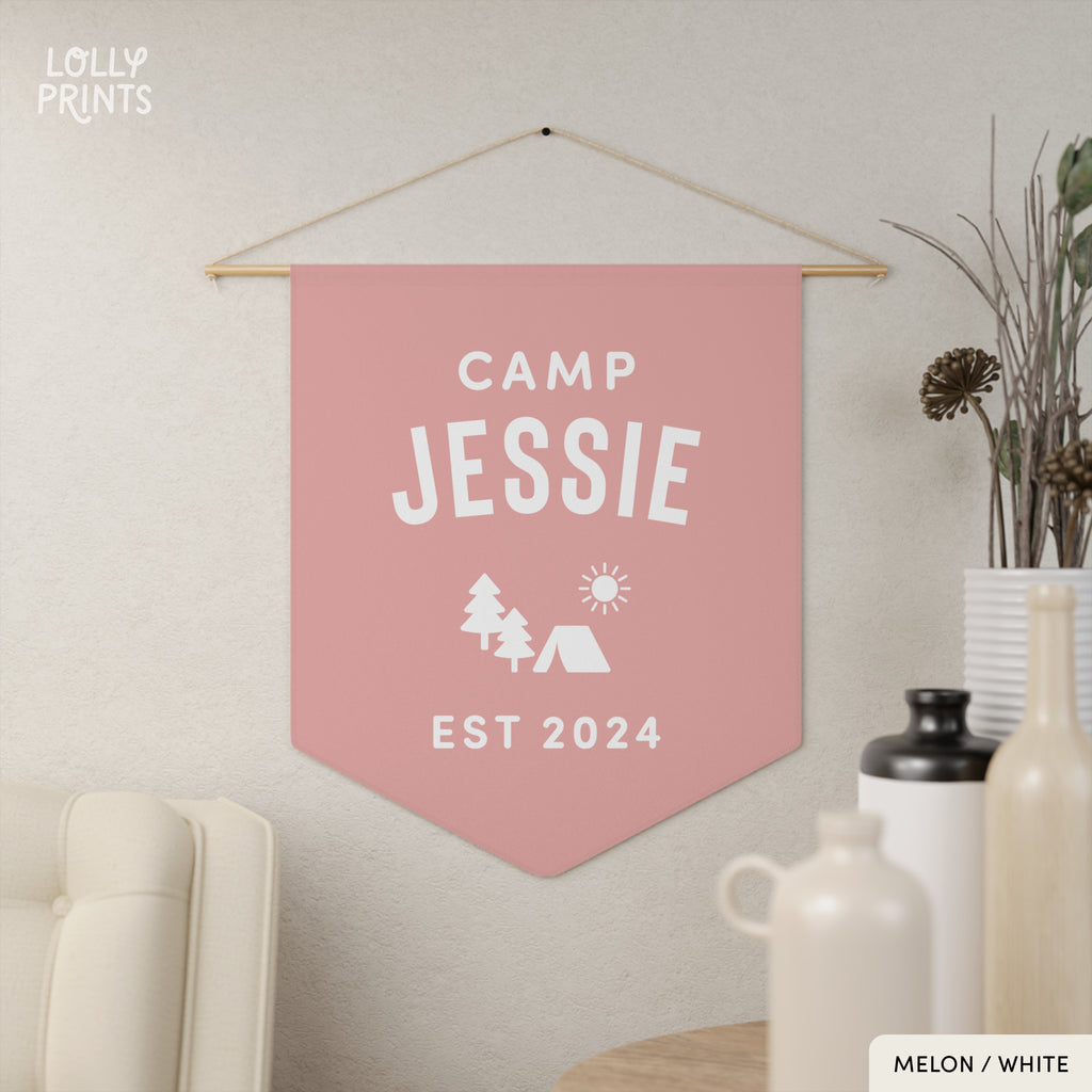 Personalized Custom Name Camp Pennant Flag