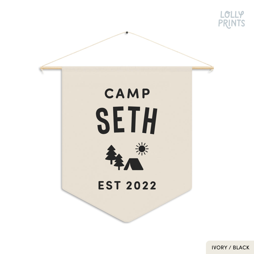 Personalized Custom Name Camp Pennant Flag