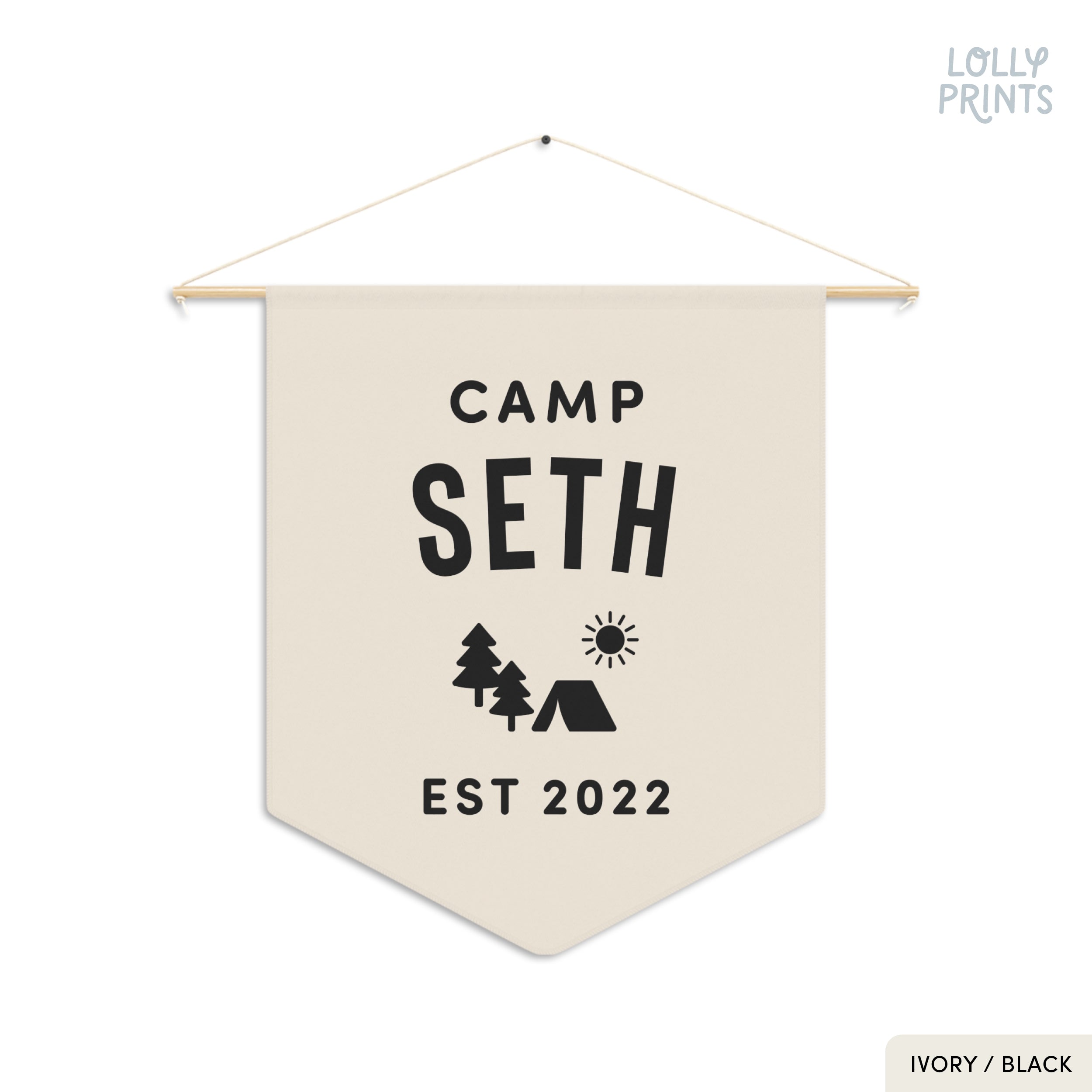 Personalized Custom Name Camp Pennant Flag