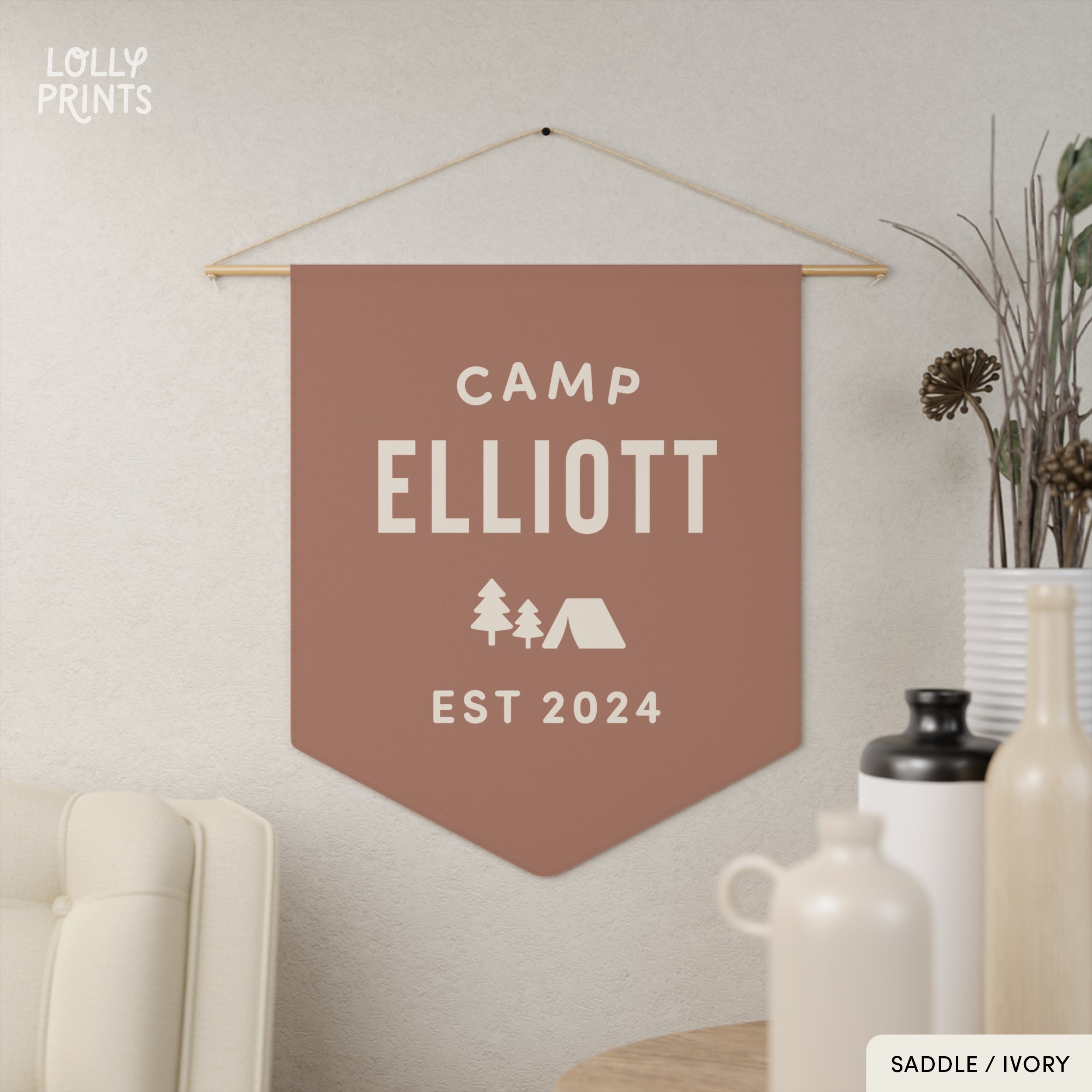 Personalized Custom Name Camp Pennant 2