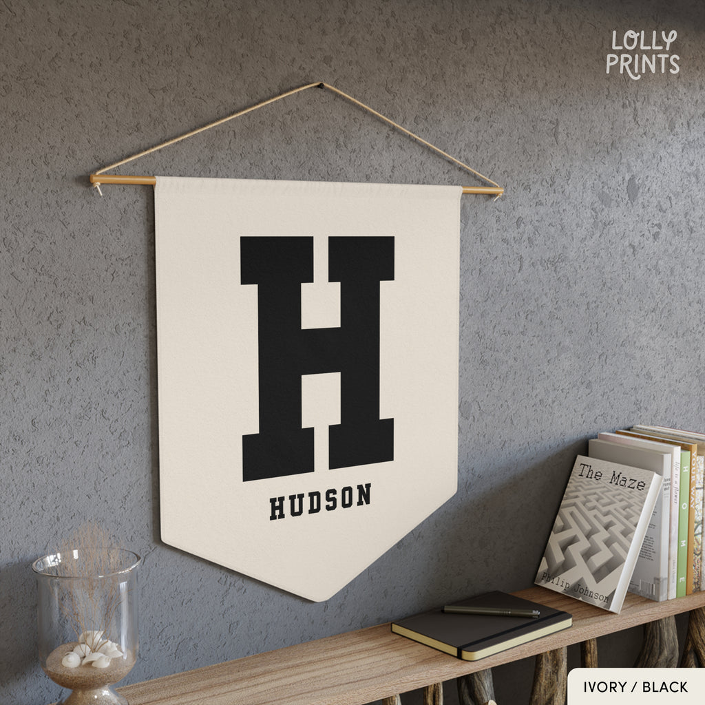 Personalized Custom Initial Name Pennant Banner – Kids Nursery Name Sign