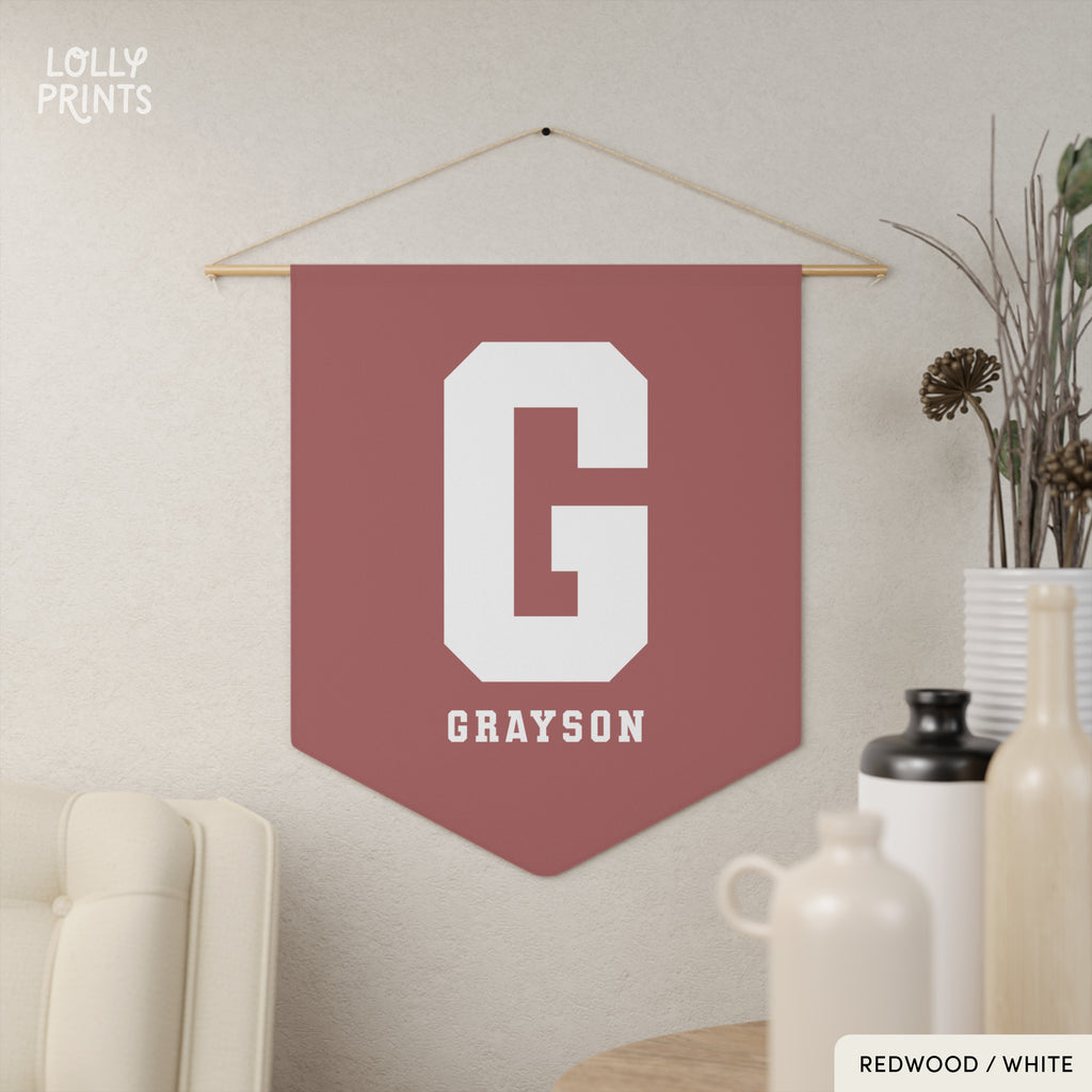 Personalized Custom Initial Name Pennant Banner – Kids Nursery Name Sign