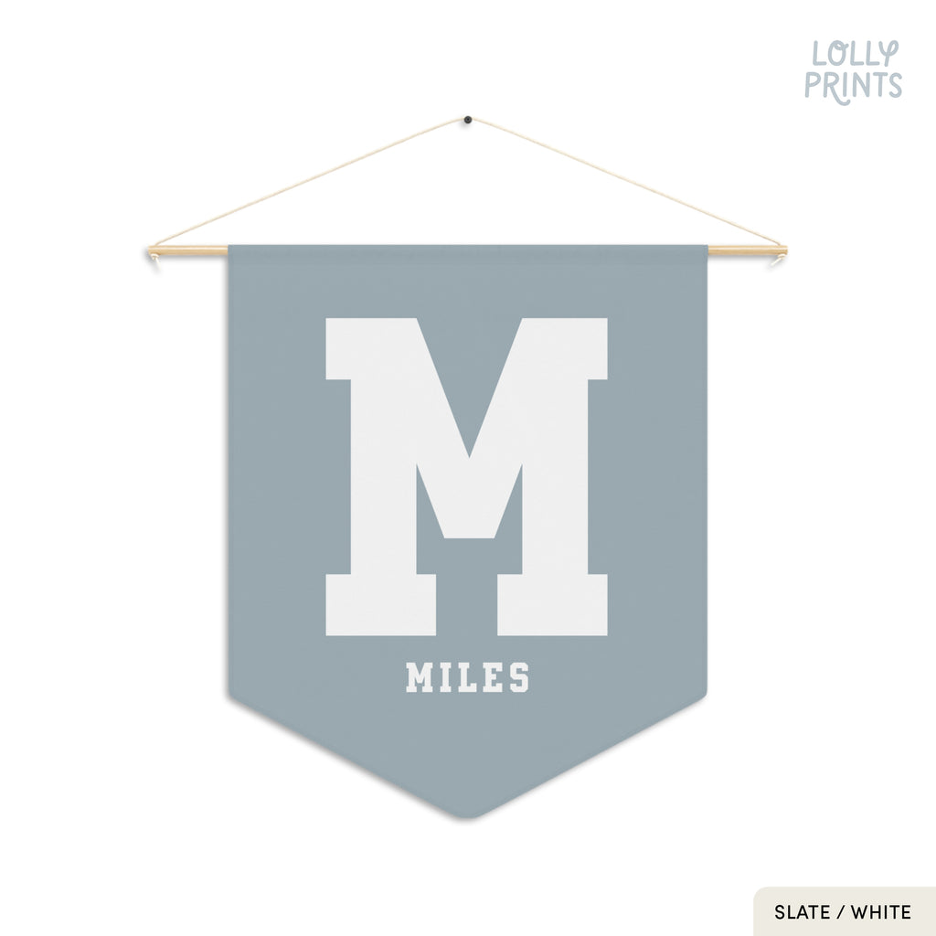 Personalized Custom Initial Name Pennant Banner – Kids Nursery Name Sign