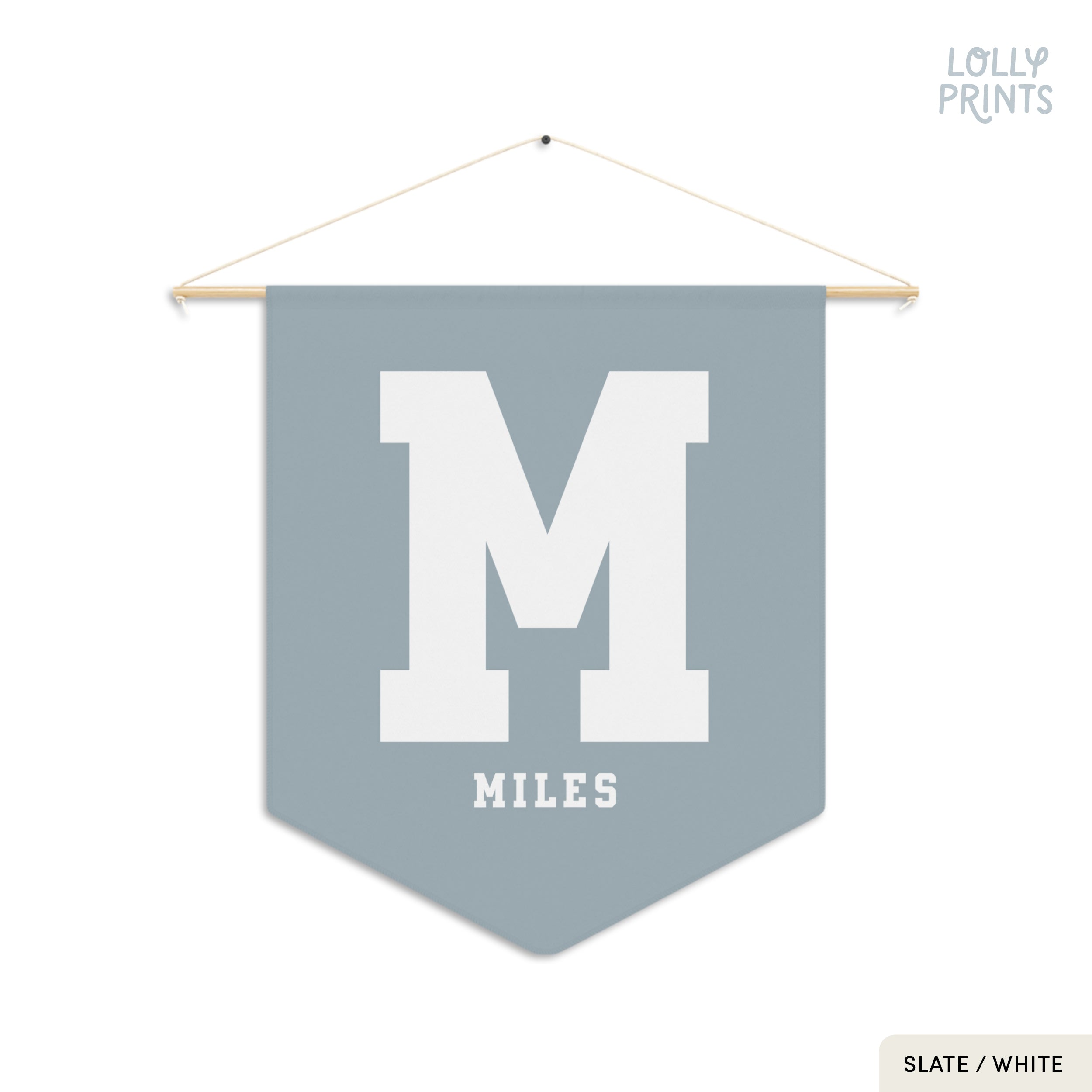 Personalized Custom Initial Name Pennant Banner – Kids Nursery Name Sign