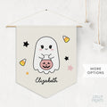 Custom Name Ghost Cute Halloween Wall Art Pennant