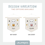 Custom Name Ghost Cute Halloween Wall Art Pennant