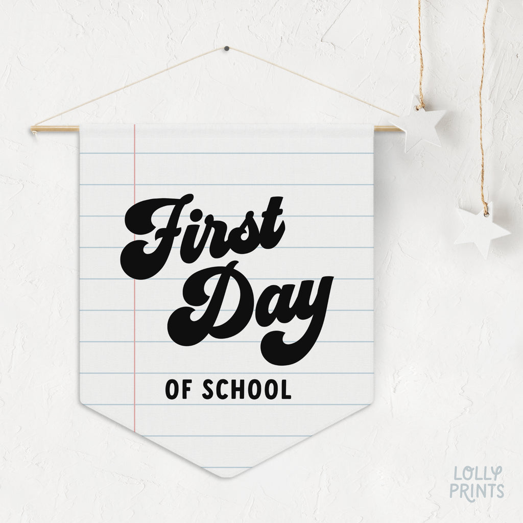 First Day School Notebook Pennant