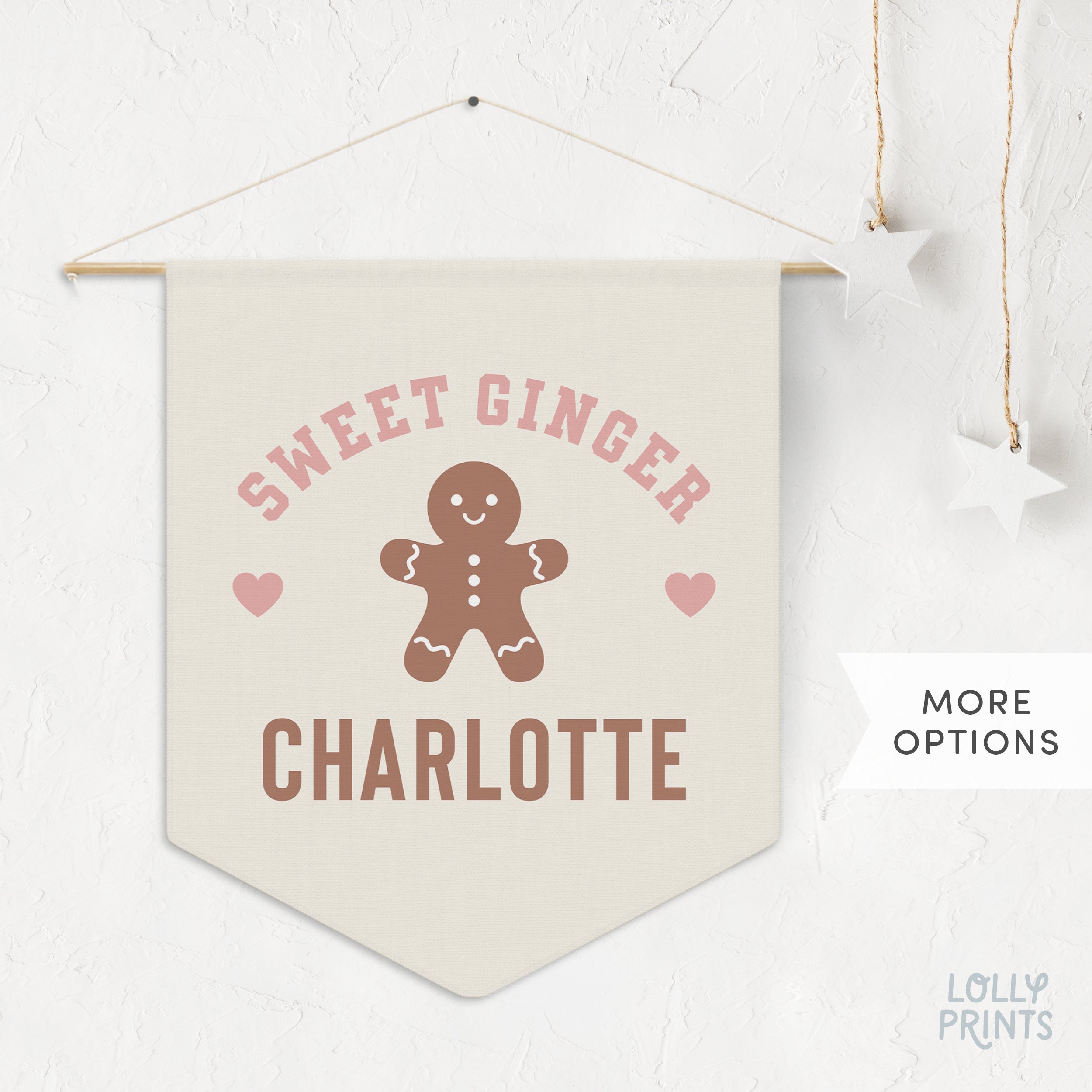 Custom Name Gingerbread Cookie Pennant