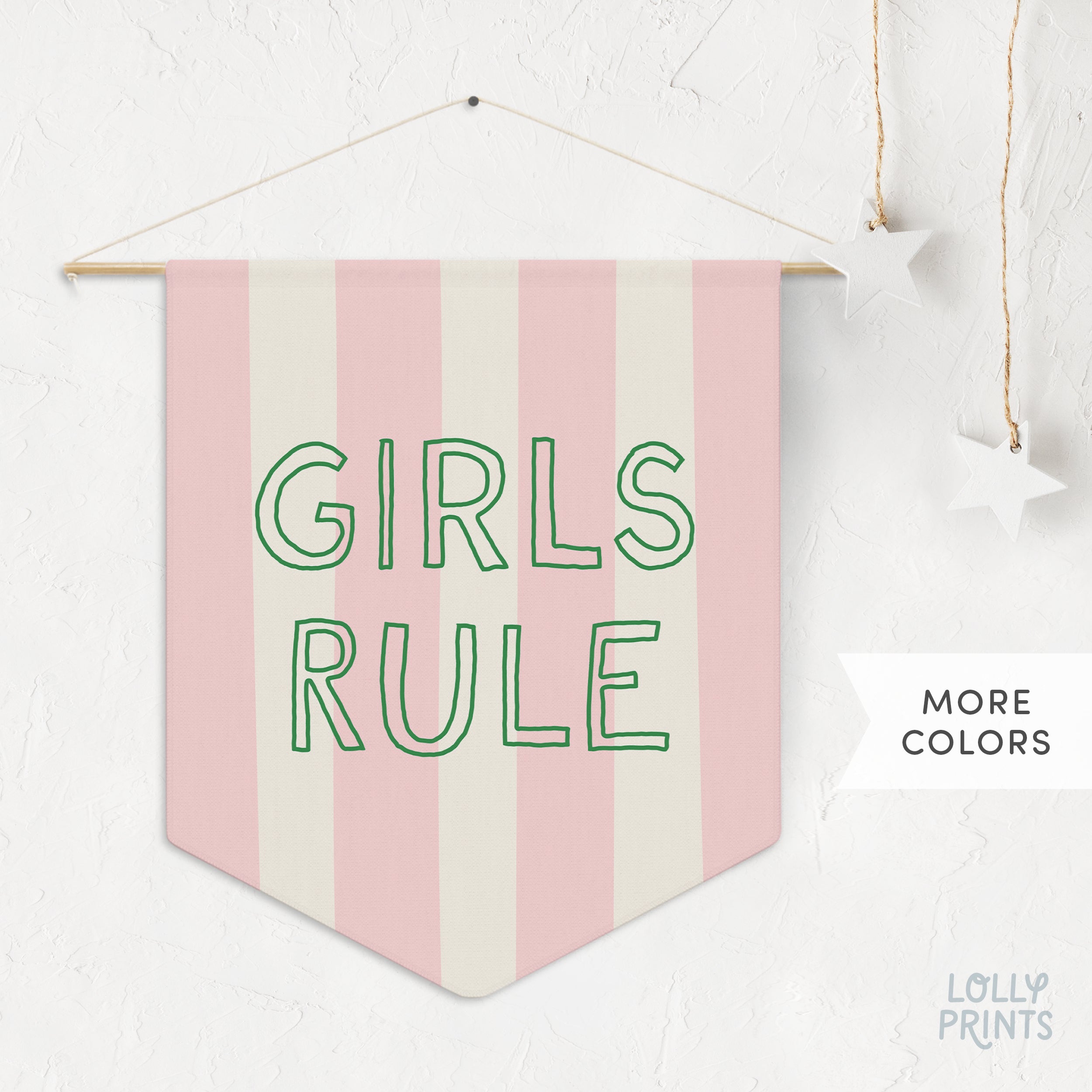 Girls Rule Outline Pennant