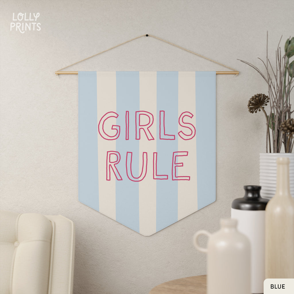 Girls Rule Outline Pennant