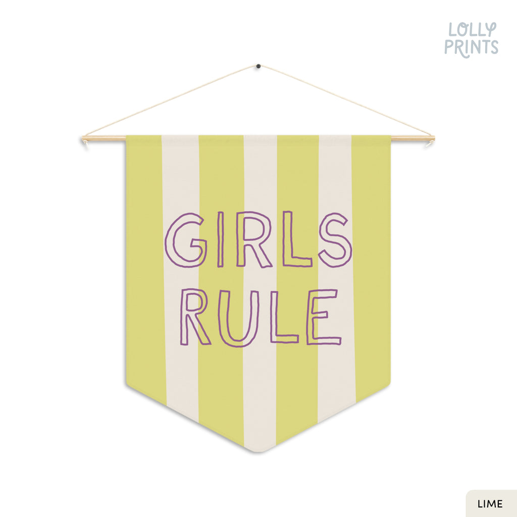 Girls Rule Outline Pennant