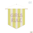 Girls Rule Outline Pennant