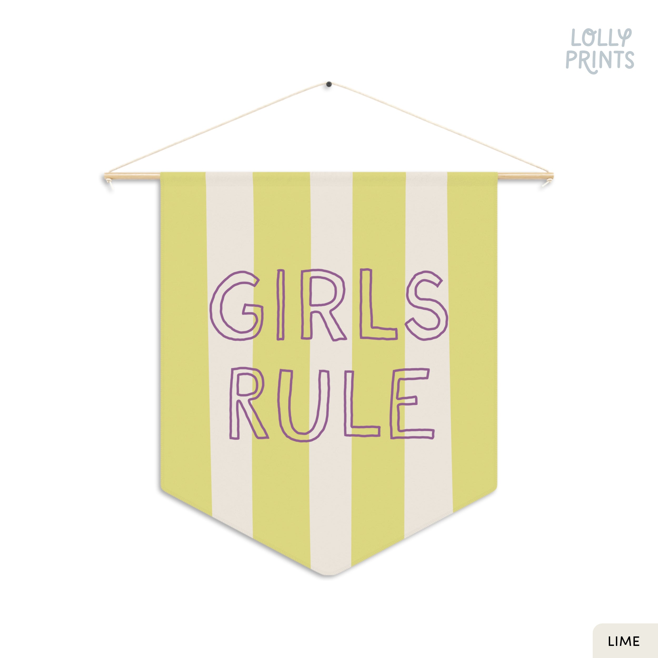 Girls Rule Outline Pennant