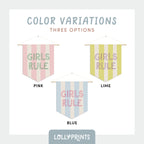 Girls Rule Outline Pennant