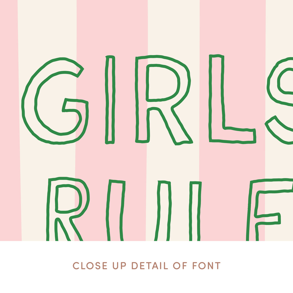 Girls Rule Outline Pennant