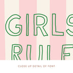 Girls Rule Outline Pennant