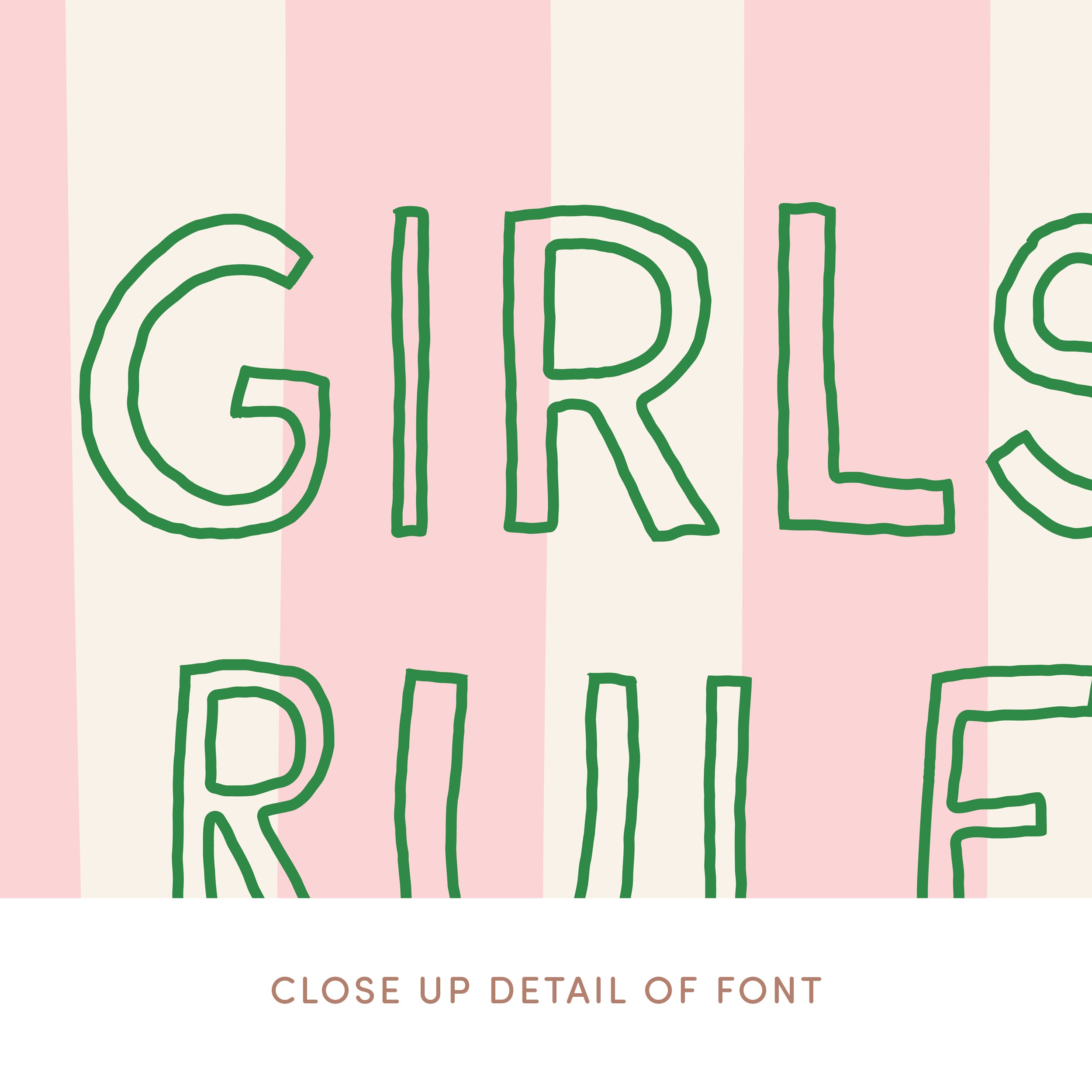 Girls Rule Outline Pennant