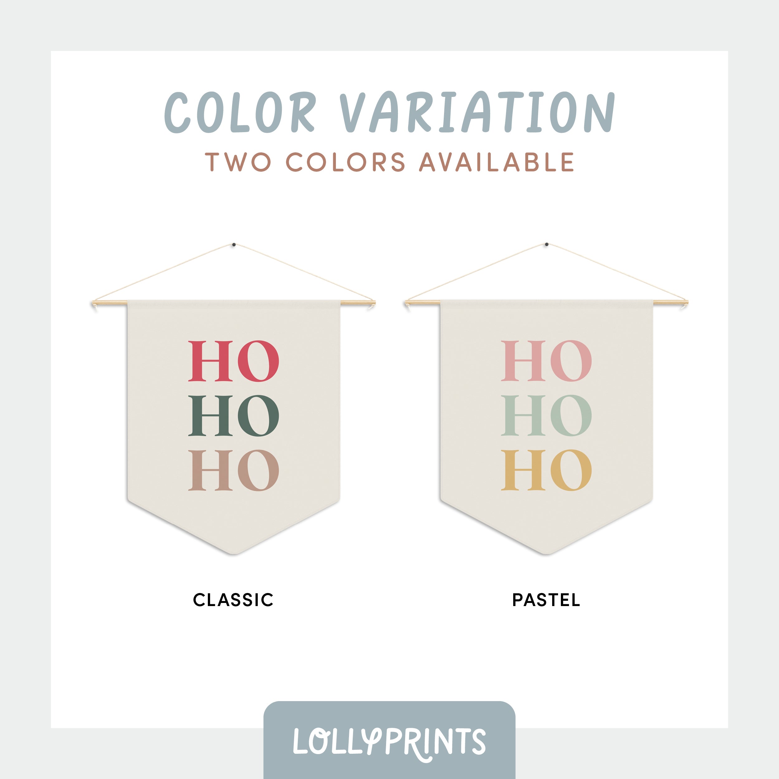 Ho Ho Ho Holiday Decor Pennant – Classic