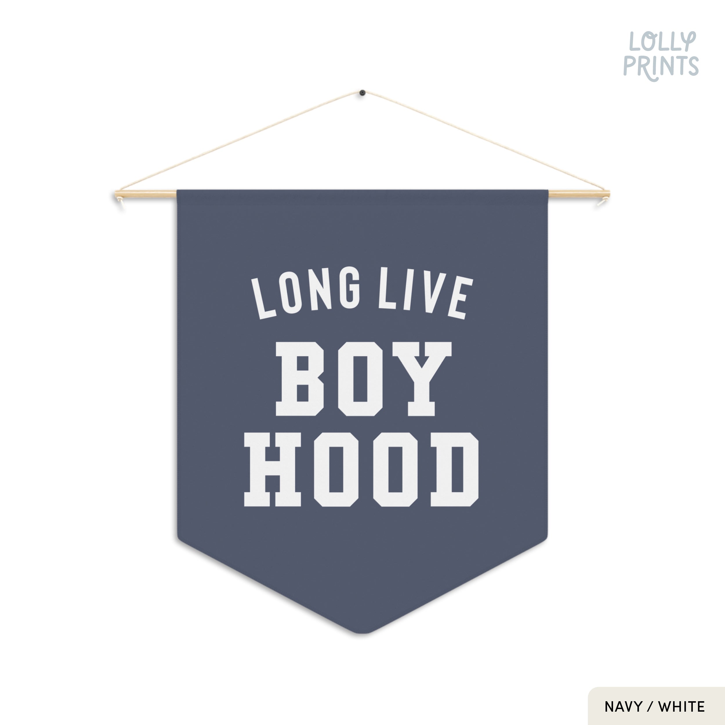 Long Live Boyhood 2 Pennant Flag – Boy Room Wall Decor