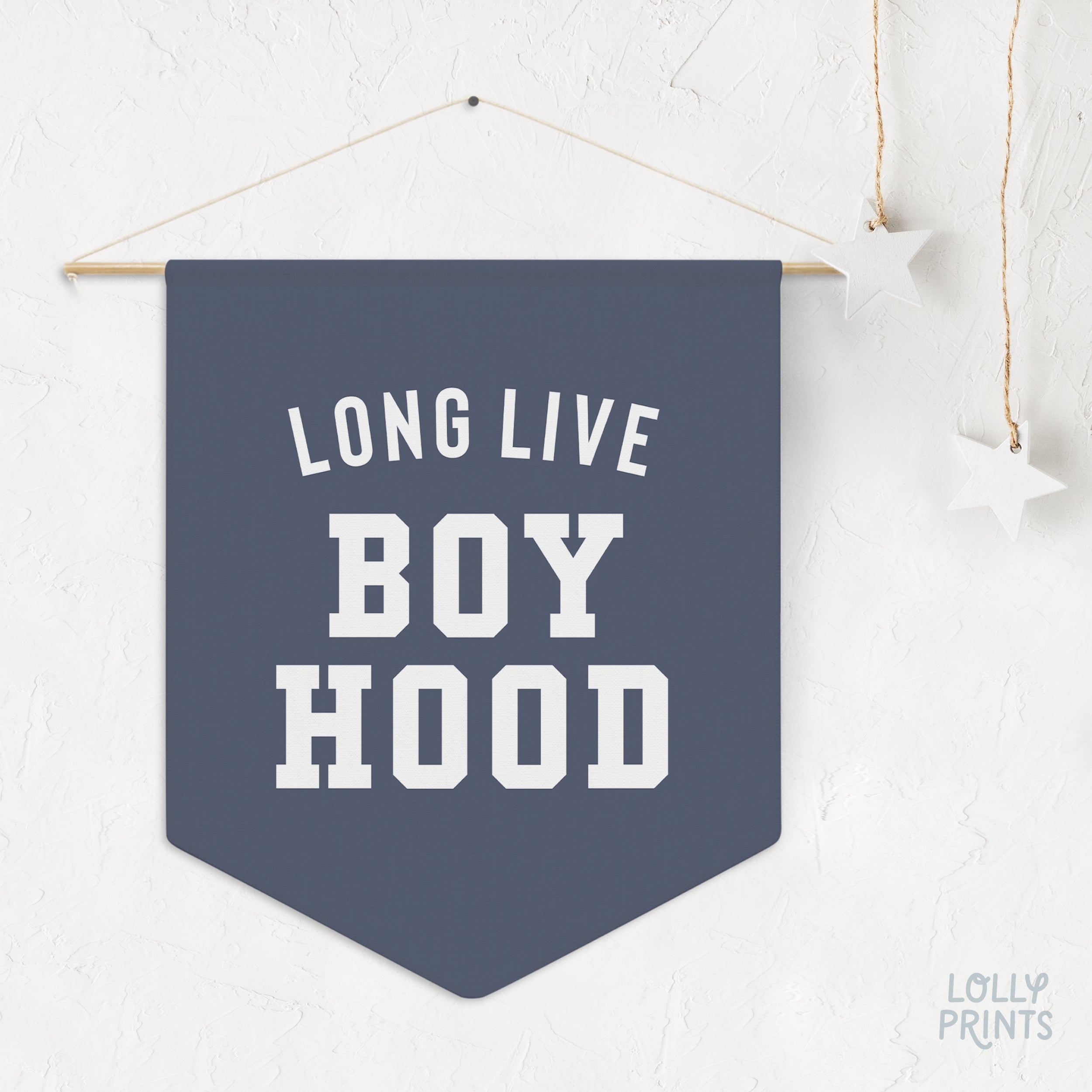 Long Live Boyhood 2 Pennant Flag – Boy Room Wall Decor