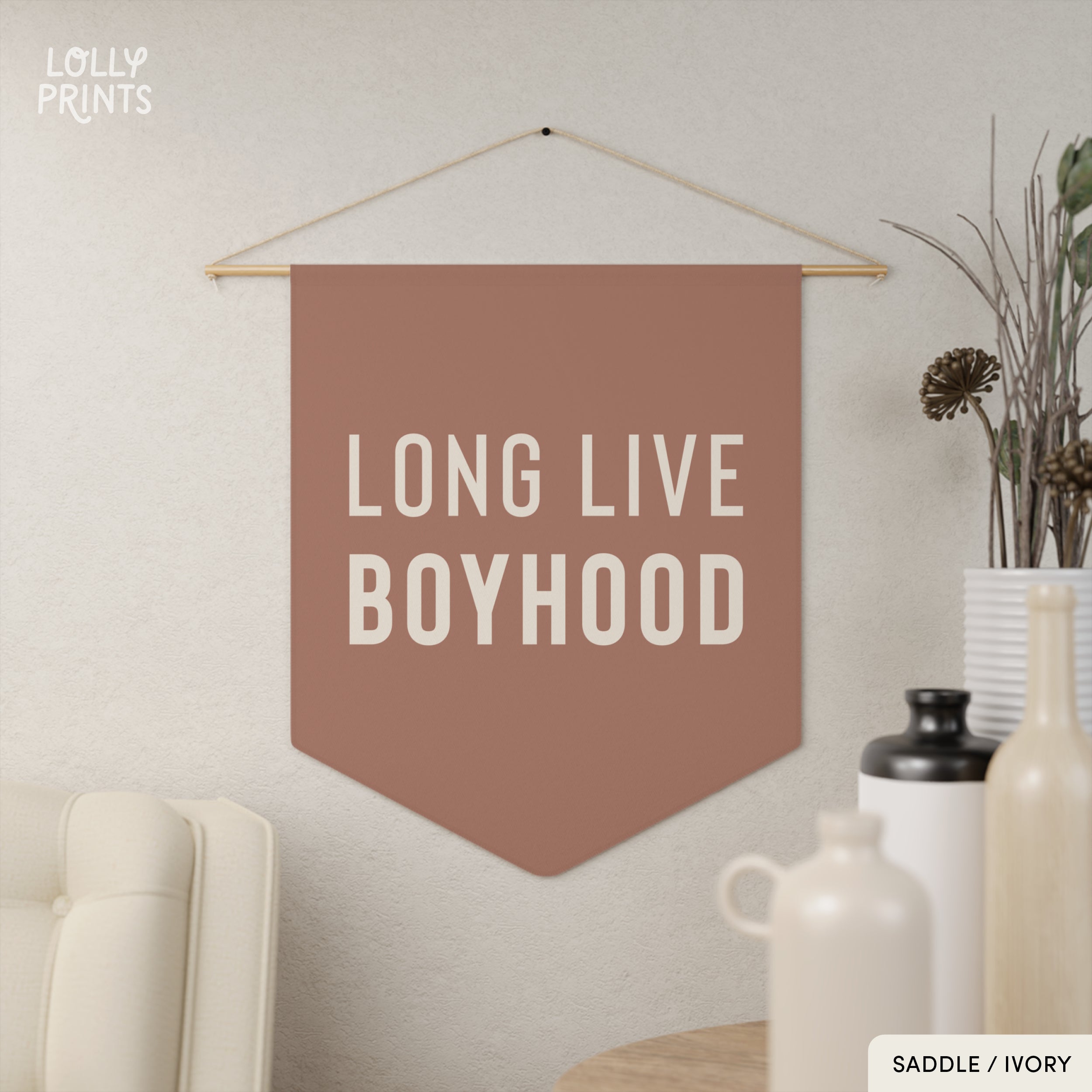 Long Live Boyhood Pennant Flag – Boy Room Wall Decor