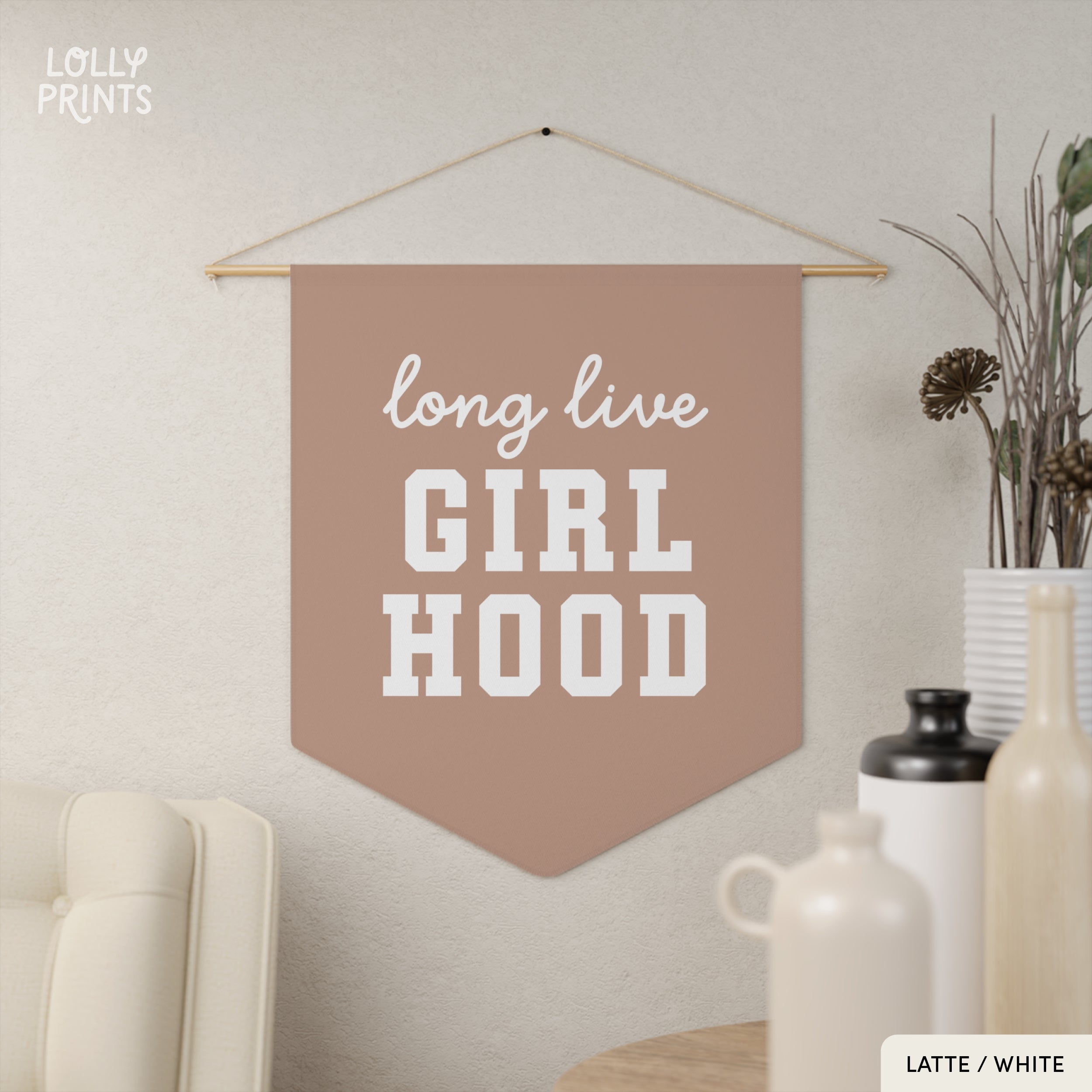 Long Live Girlhood 2 Pennant Flag – Girl Room Wall Art