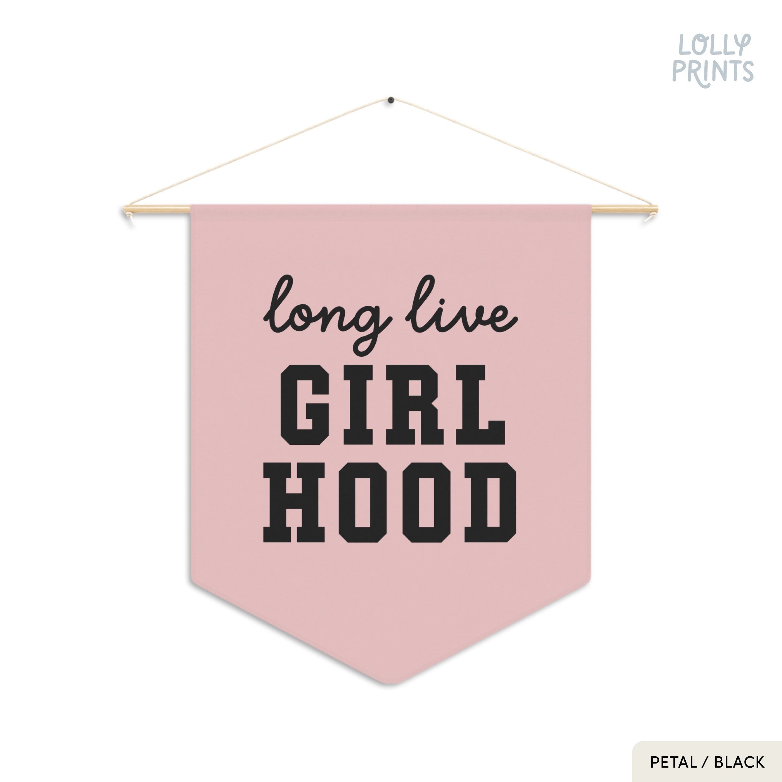 Long Live Girlhood 2 Pennant Flag – Girl Room Wall Art