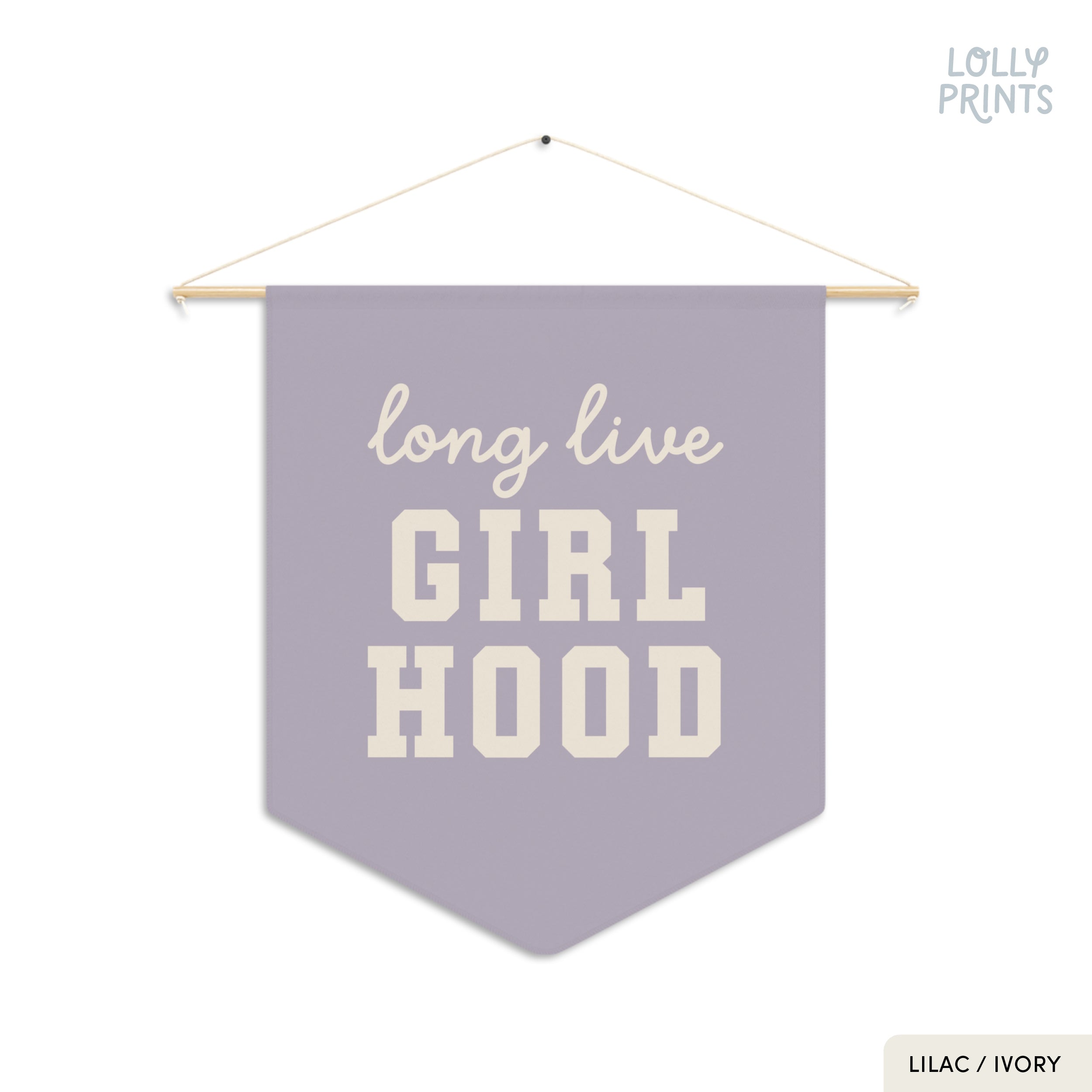 Long Live Girlhood 2 Pennant Flag – Girl Room Wall Art