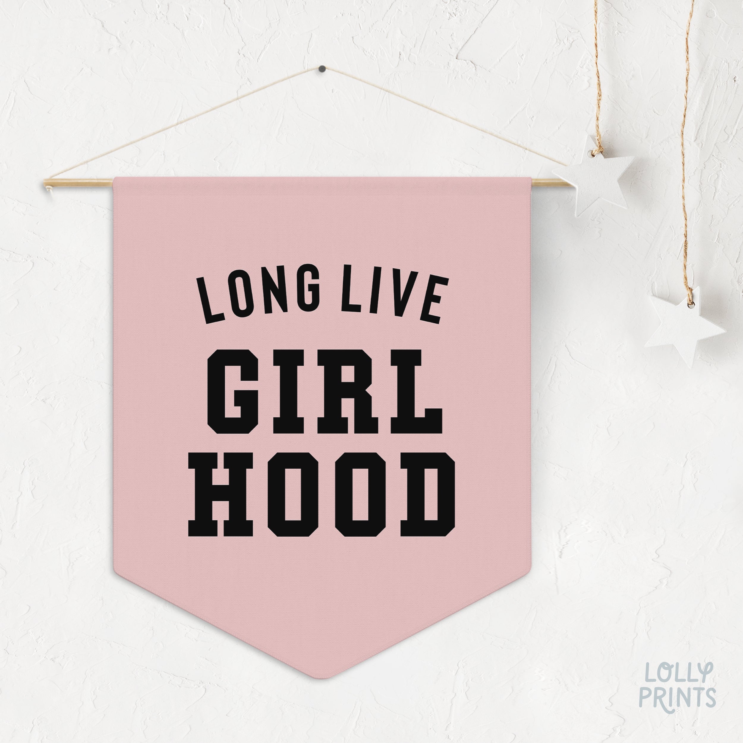 Long Live Girlhood 3 Pennant Flag – Girl Room Wall Art