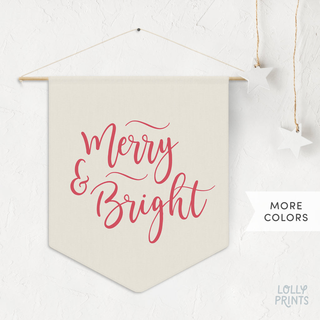 Merry and Bright Holiday Decor Pennant