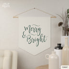 Merry and Bright Holiday Decor Pennant