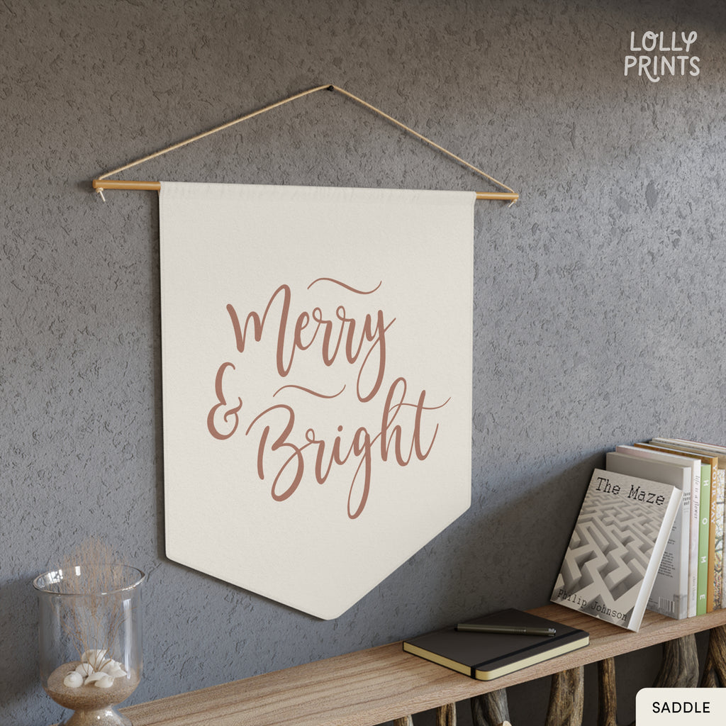 Merry and Bright Holiday Decor Pennant