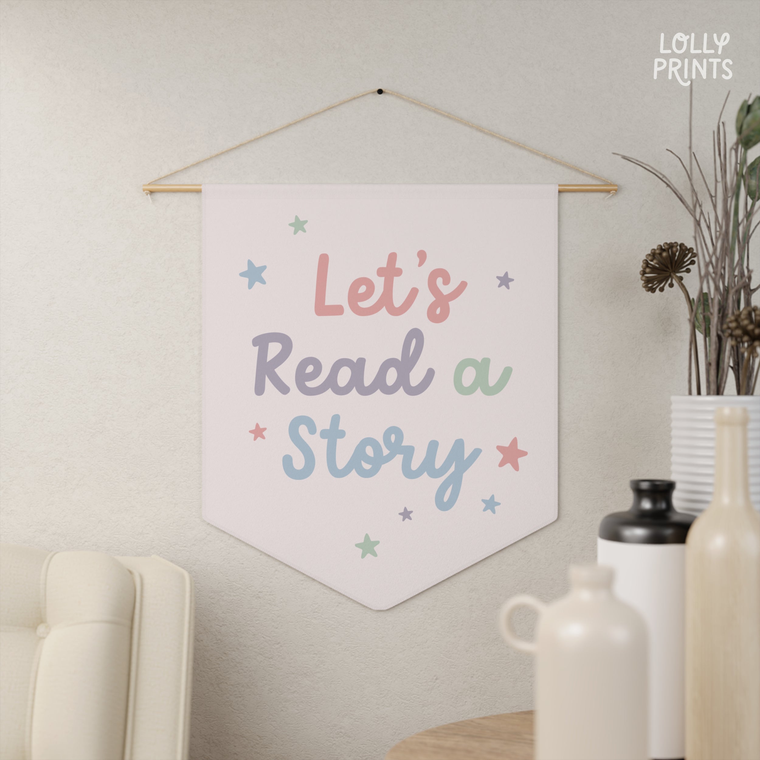 Let's Read a Story Pennant