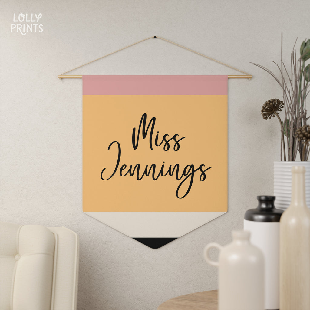 Personalized Teacher Name Pennant – Classroom Wall Decor
