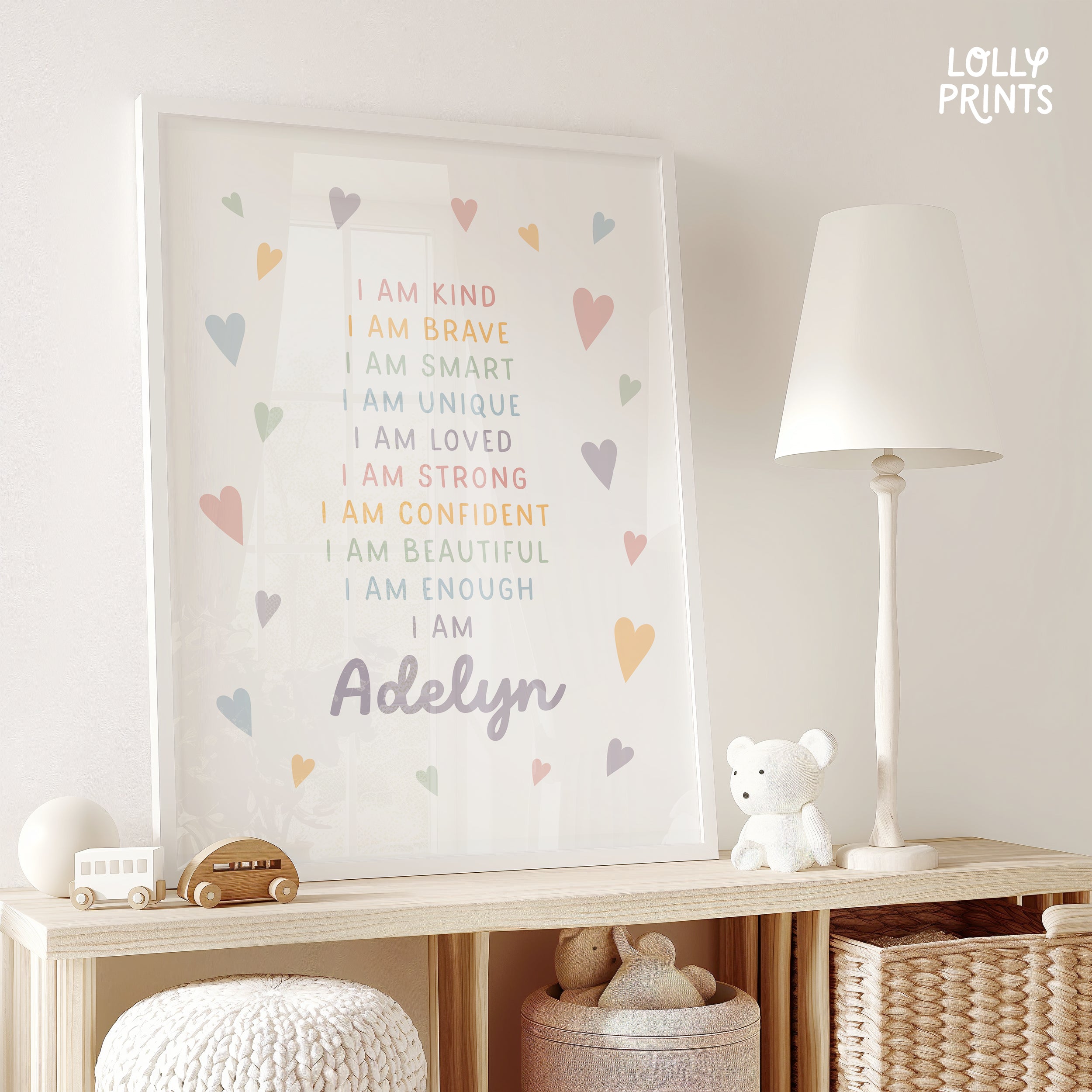 Personalized Kids Daily Affirmations Wall Art Print