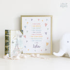 Personalized Kids Daily Affirmations Wall Art Print