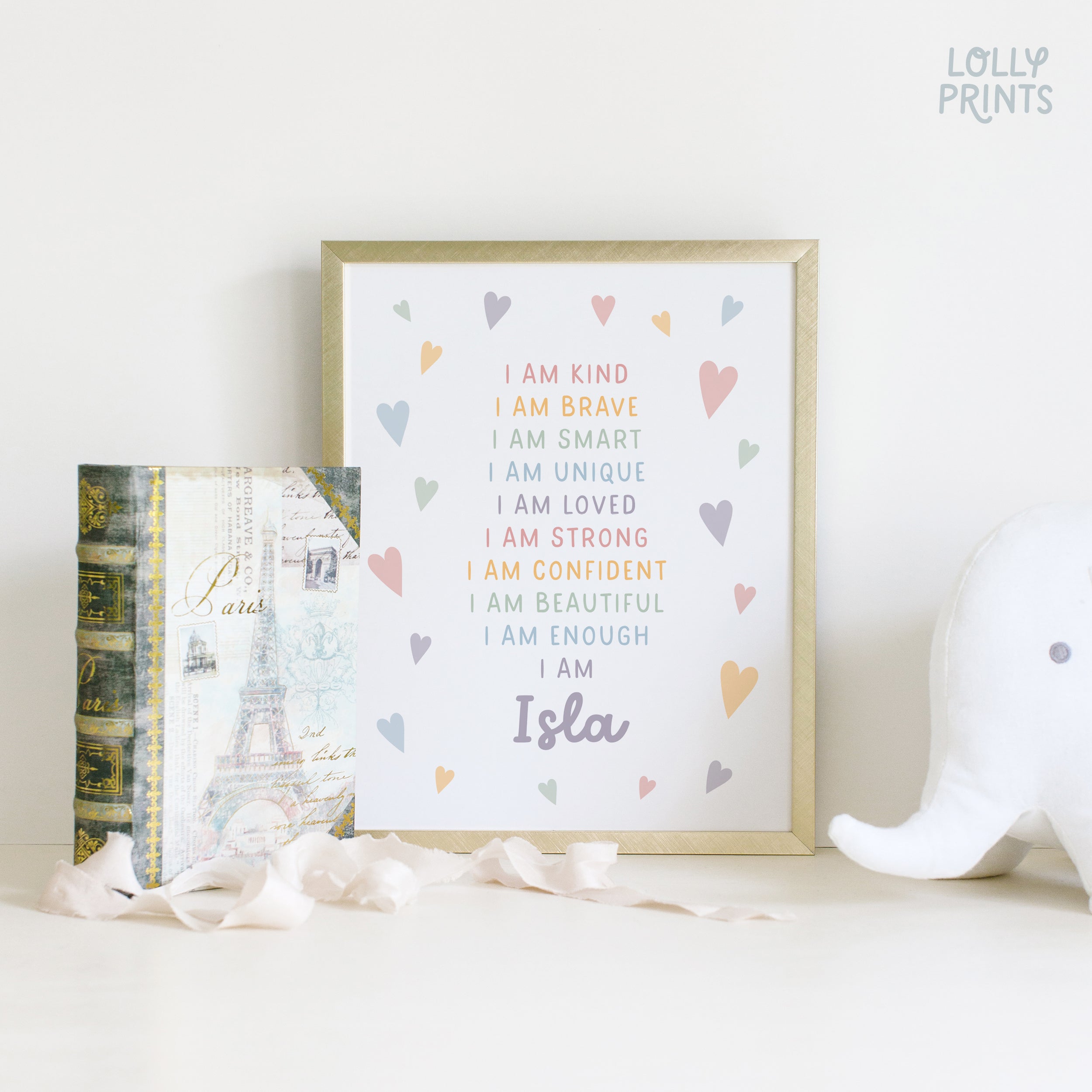 Personalized Kids Daily Affirmations Wall Art Print