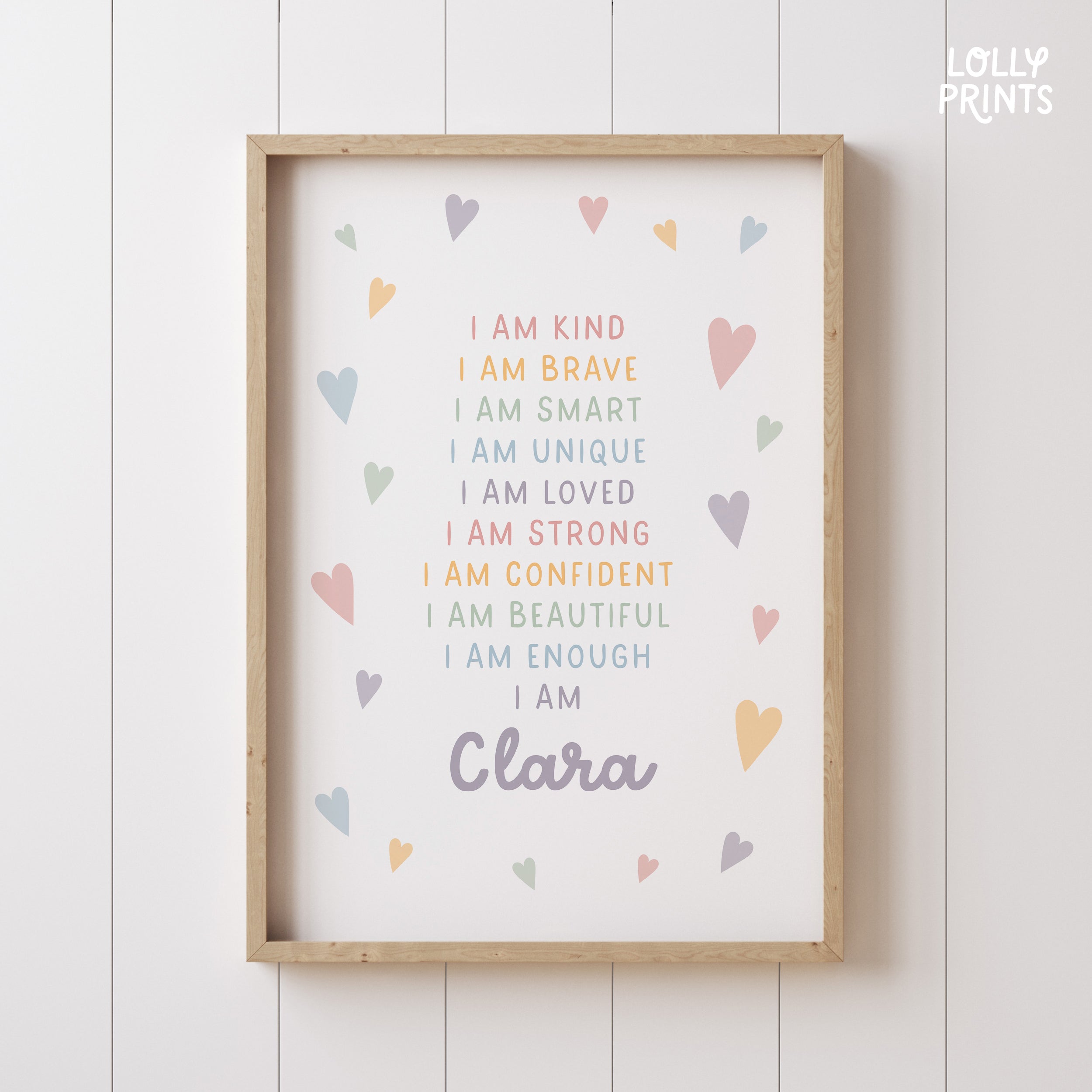 Personalized Kids Daily Affirmations Wall Art Print