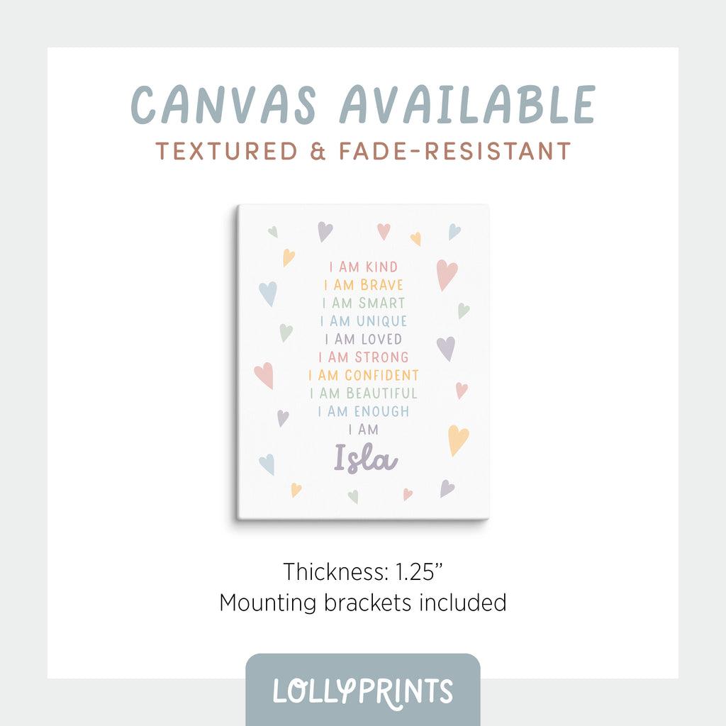 Personalized Kids Daily Affirmations Wall Art Print