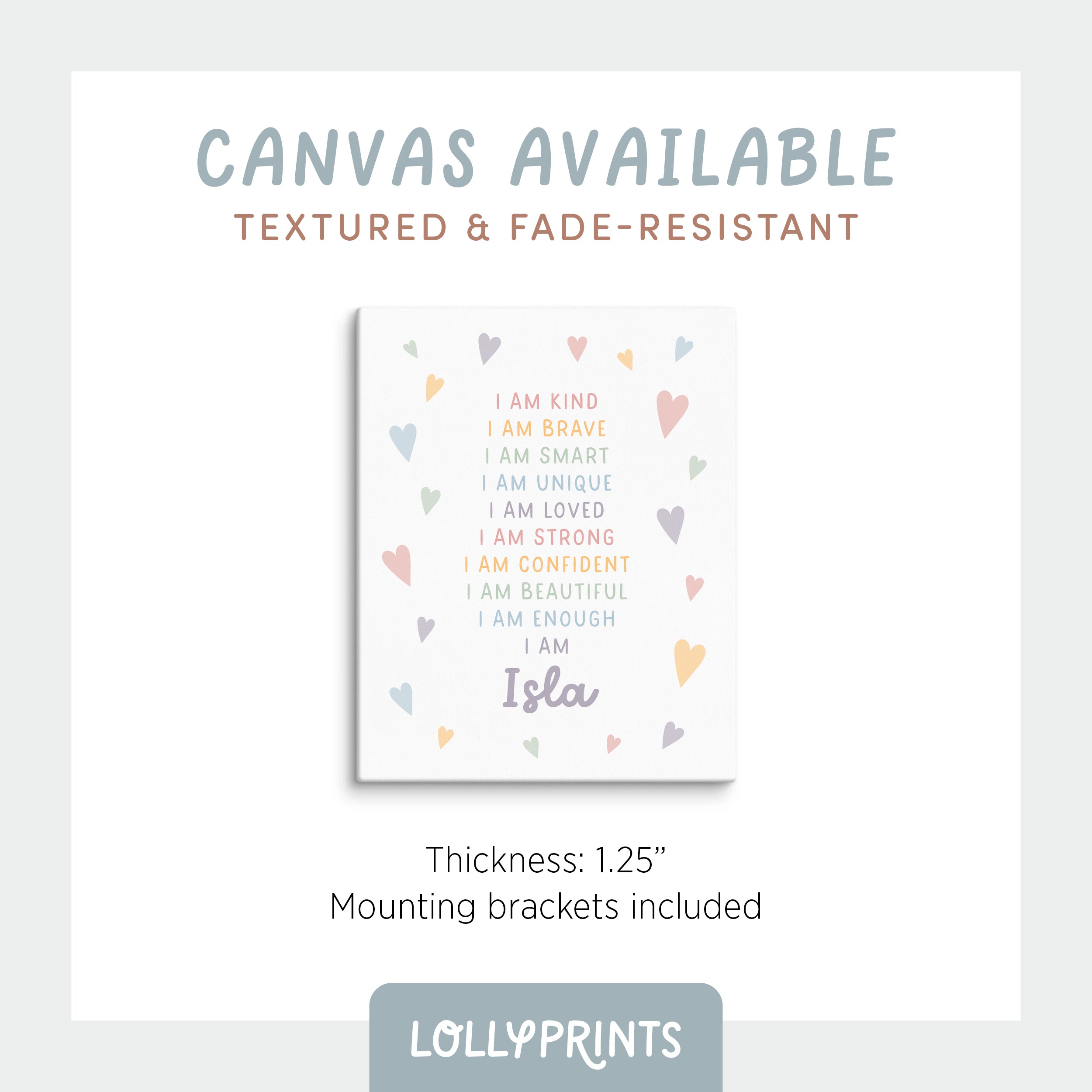 Personalized Kids Daily Affirmations Wall Art Print