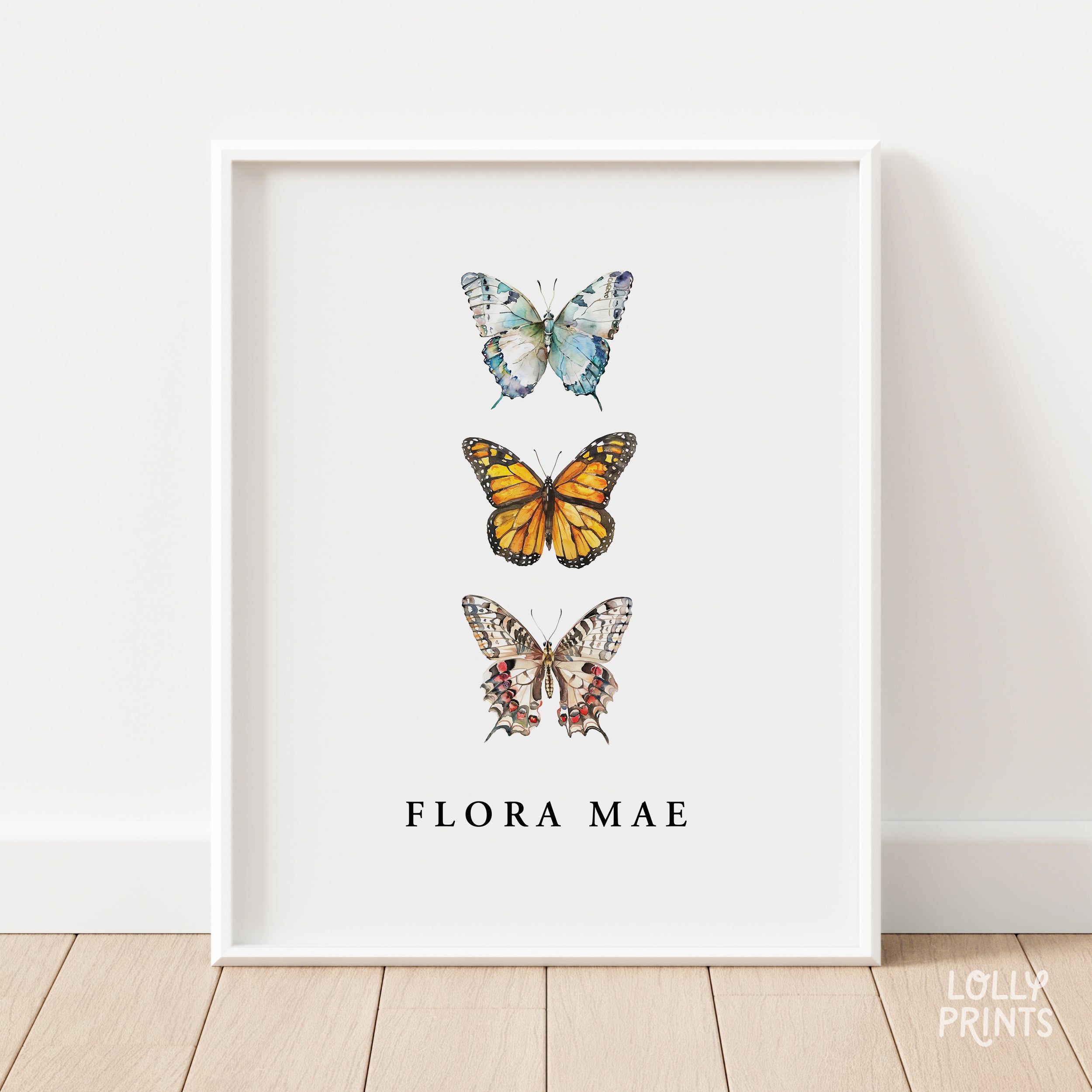 Personalized Custom Name Butterflies Print
