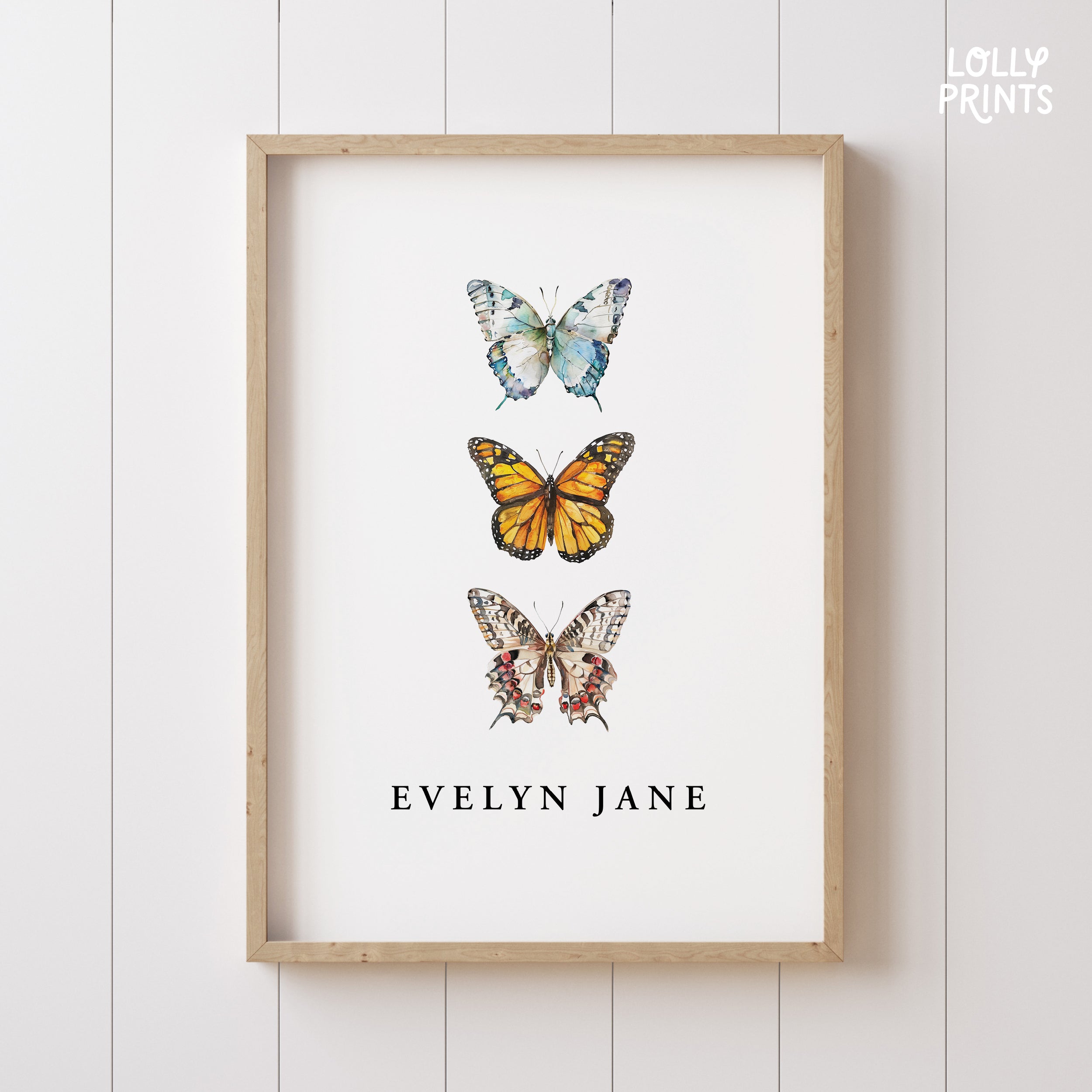 Personalized Custom Name Butterflies Print