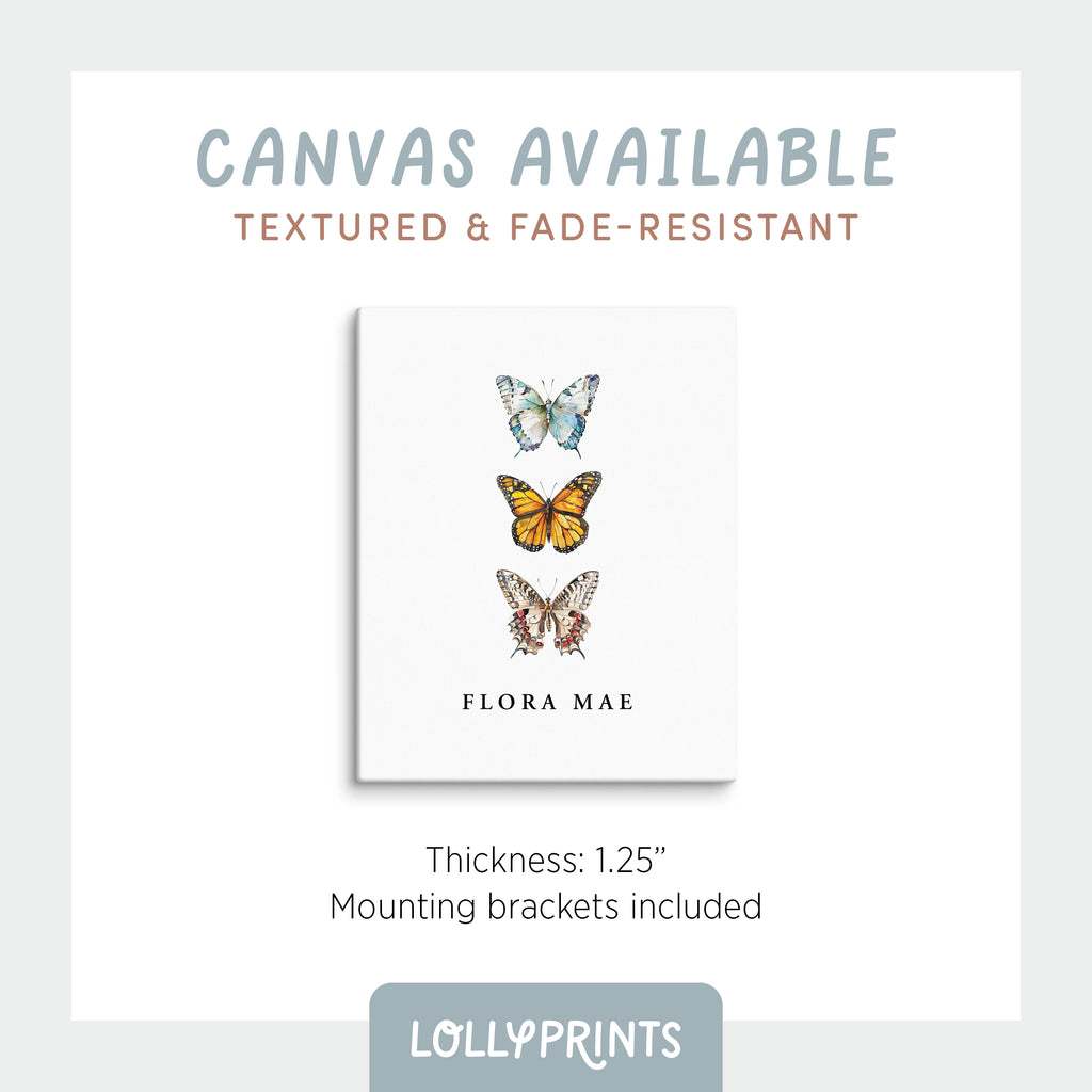 Personalized Custom Name Butterflies Print