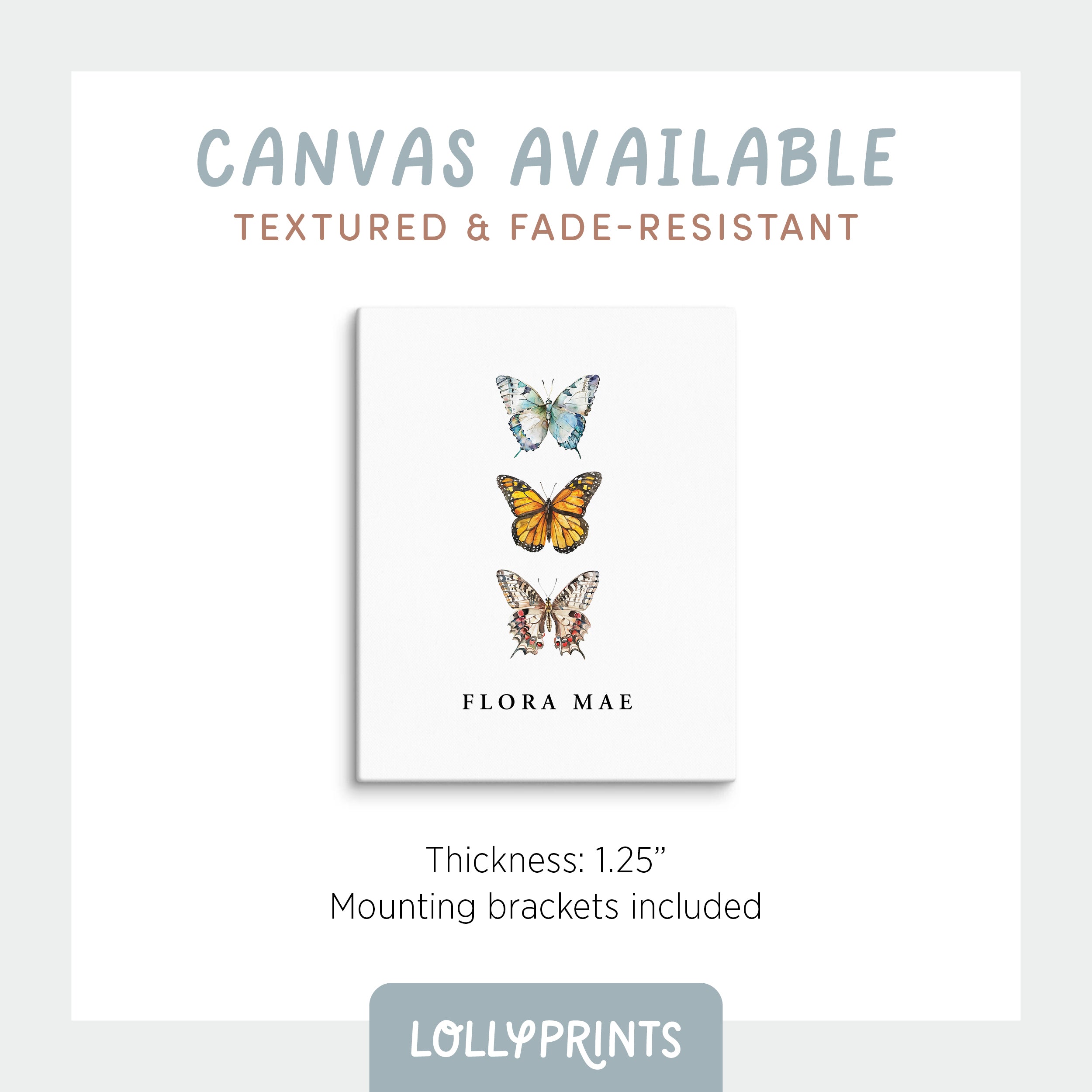 Personalized Custom Name Butterflies Print