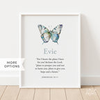 Personalized Custom Name Butterfly Scripture Print