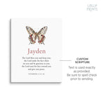 Personalized Custom Name Butterfly Scripture Print