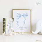 Personalized Coquette Bow Custom Name Girl Room Print