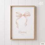Personalized Coquette Bow Custom Name Girl Room Print