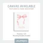 Personalized Coquette Bow Custom Name Girl Room Print